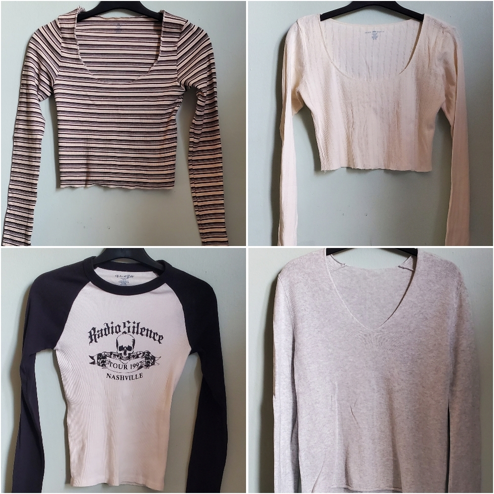 Brandy Melville 4-Piece Long Sleeve Shirt Bundle